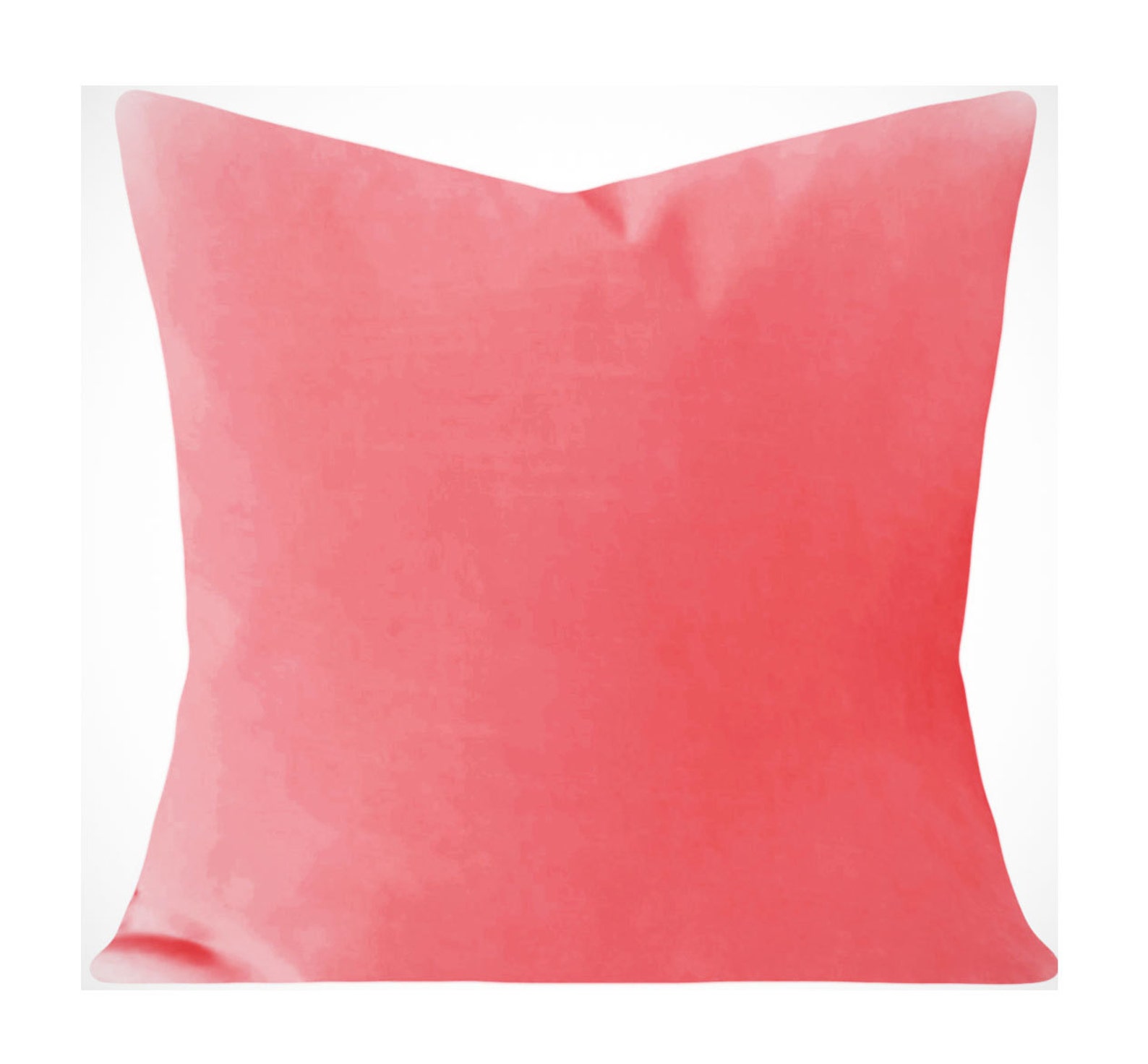 Coral Velvet Pillow Cover Decorative Pillow Both Sides Etsy
