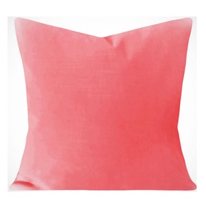 Coral Velvet Pillow Cover - Decorative Pillow - Both Sides - 12x16, 12x20, 14x18, 14x24, 16x16, 18x18, 20x20, 22x22, 24x24, 26x26