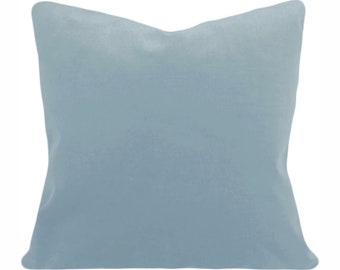 Robin's Egg Blue Velvet Pillow Cover - Throw Pillow - Both Sides - 12x16, 12x20, 14x18, 14x24, 18x18, 20x20, 22x22, 24x24, 26x26