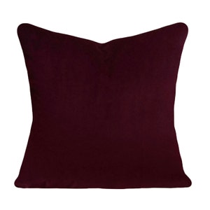Burgundy Velvet Decorative Pillow Cover - Throw Pillow - Both Sides - 12x16, 12x20, 14x18, 14x24, 16x16, 18x18, 20x20, 22x22, 24x24, 26x26