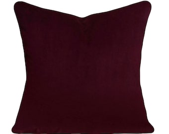 Burgundy Velvet Decorative Pillow Cover Throw Pillow Both Sides 12x16 12x20 14x18 14x24 16x16 18x18 20x20 22x22 24x24 26x26