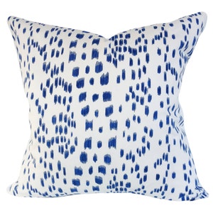 Brunschwig Fils Les Touches Blue Pillow Cover - Throw Pillow - Toss Pillow - Accent Pillow - Solid White Back - ALL SIZES AVAILABLE