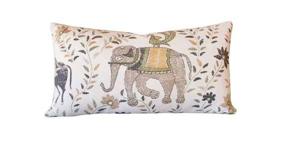 John Robshaw Elephant Fabric For Duralee For Pillow Covers Etsy