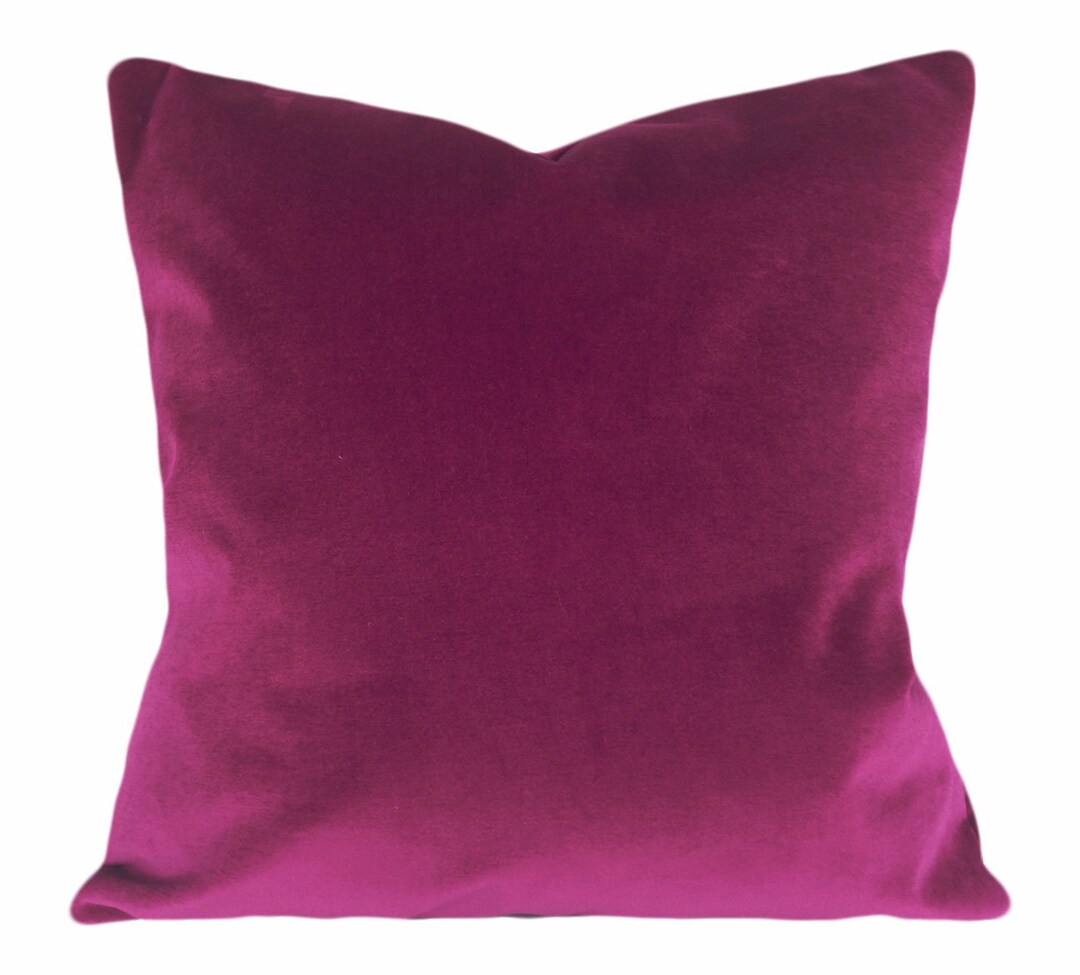 Magenta Fuchsia Velvet Pillow Cover Throw Pillow Both Sides 12x16