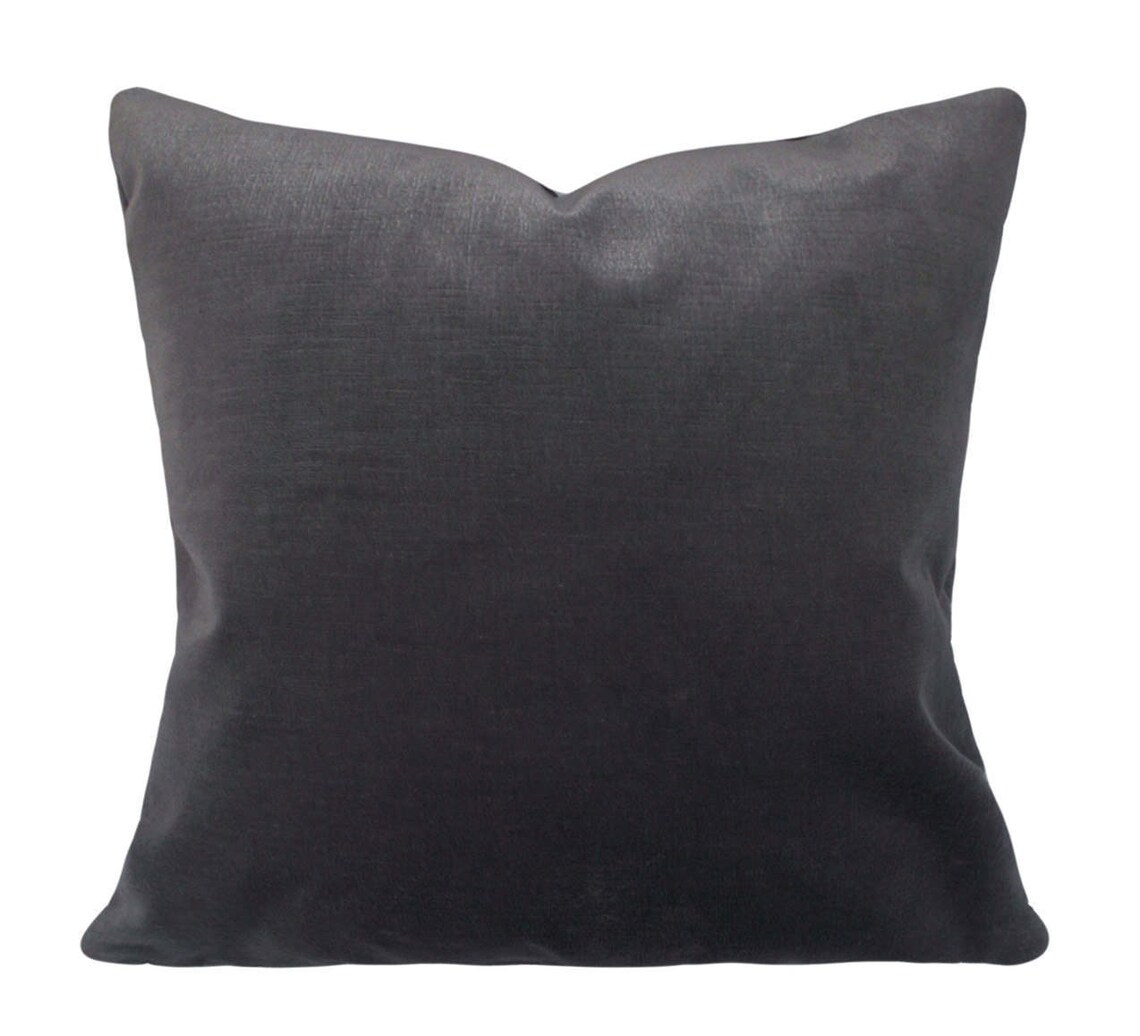 Grey Velvet Pillow Cover Decorative Pillow Throw Pillow Etsy