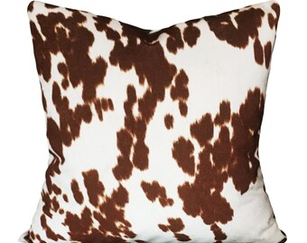 Kussensloop van imitatierundleer: bronsbruine print, bekleding polyester