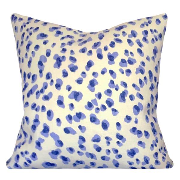 Blue Leopard Pillow Etsy
