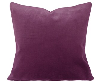 Purple Velvet Pillow Cover: Decorative Throw Pillow, Both Sides