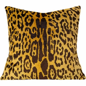 Scalamandre Leopard Silk Velvet Pillow Cover -Velvet Animal Print Pillow - Solid Velvet Back - ALL SIZES AVAILABLE