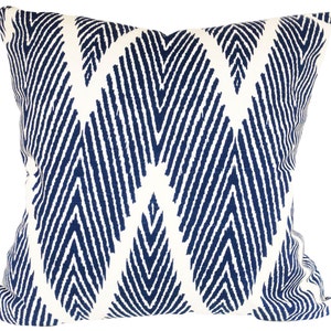 Lacefield Blue Chevron Bali Decorative Pillow Cover - Both Sides - 12x16, 12x20, 14x24, 16x16, 18x18, 20x20, 22x22, 24x24