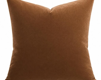 Brown Velvet Pillow Cover, Luxury Velvet Throw Pillow, Solid Chocolate Brown Cushion Cover, Designer Accent Pillow, All Sizes