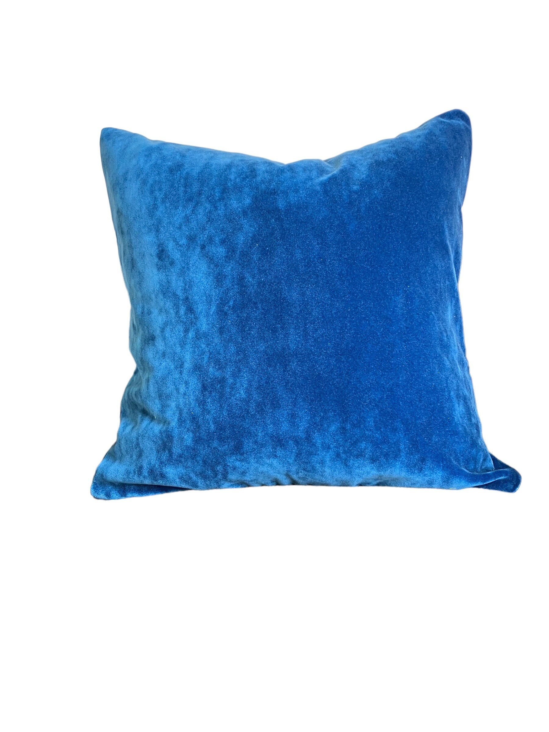 Zak Fox Royal Blue Velvet Pillow Cover Designer Throw Pillow