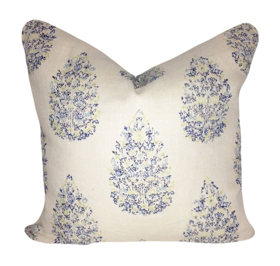 John Robshaw Blue Tree Fabric Pillow Covers By Etsy