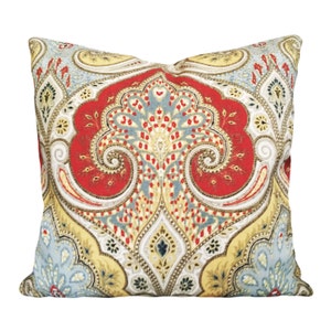 Kravet Latika Floral Medallion Pillow Cover: Linen Damask Accent