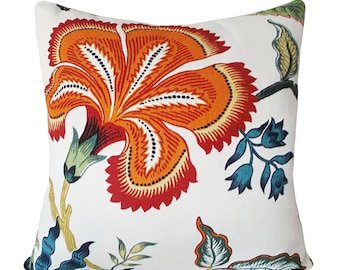 Poszewka na poduszkę Schumacher Hothouse Flowers in Spark z lnu – wzór Celerie Kemble – tył z litego lnu