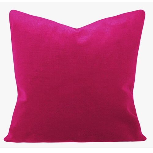 Pink Velvet Pillow Cover Fuchsia FREE PIPING 18x18 20x20 22x22 Etsy
