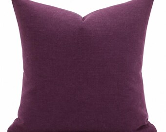Purple Velvet Pillow Cover, Plum Velvet Throw Pillow, Orchid Violet Decorative Cushion, Luxury Solid Velvet Accent Pillow