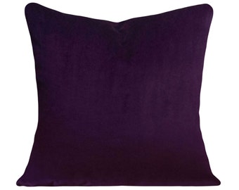 Purple Velvet Decorative Pillow Cover - Throw Pillow - Both Sides - 12x16, 12x20, 14x18, 14x24, 16x16, 18x18, 20x20, 22x22, 24x24, 26x26