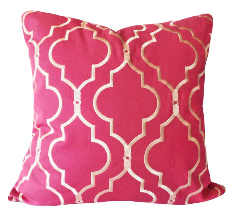 Kravet Embroidered Pink Moroccan Decorative Pillow Cover Etsy