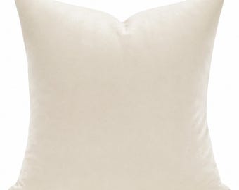 Cream Velvet Pillow Cover, Ivory Velvet Throw Pillow, Neutral Decorative Cushion Cover, Luxury Accent Pillow, Modern Farmhouse Decor