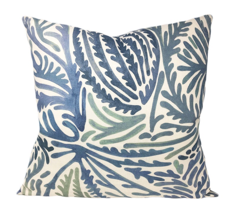 Blue Sea Coral Throw Pillow Cover Decorative Pillow Toss Etsy