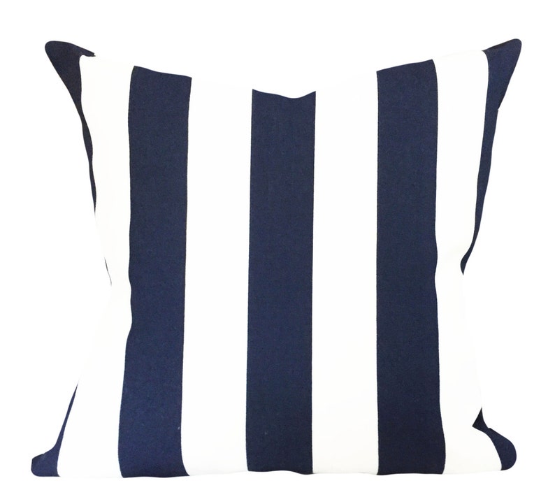 Blue Stripe Outdoor Decorative Pillow Cover Throw Pillow Etsy