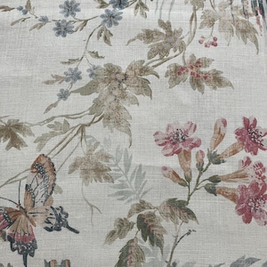 Colefax and Fowler Fabric - Callista Ferns and Butterflies - F4662/02 - 25" x 54" Piece Available Below Wholesale - High-End Fabric