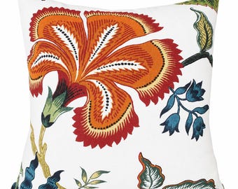 Schumacher Hothouse Flowers Pillow Cover, Celerie Kemble Floral Linen Pillow, Colorful Botanical Throw Pillow, Designer Home Decor