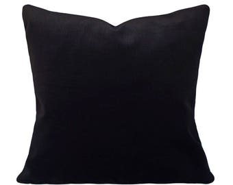 Black Velvet Decorative Pillow Cover - Throw Pillow - Both Sides - 12x16, 12x20, 14x18, 14x24, 16x16, 18x18, 20x20, 22x22, 24x24, 26x26