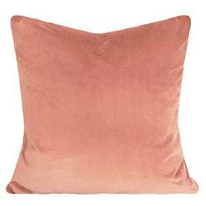 Salmon Cotton Velvet Pillow Cover: Decorative Accent Pillow