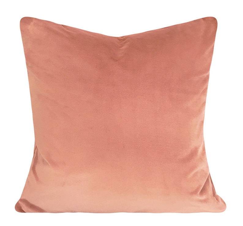 Salmon Velvet Pillow Cover Decorative Pillow Both Sides Etsy