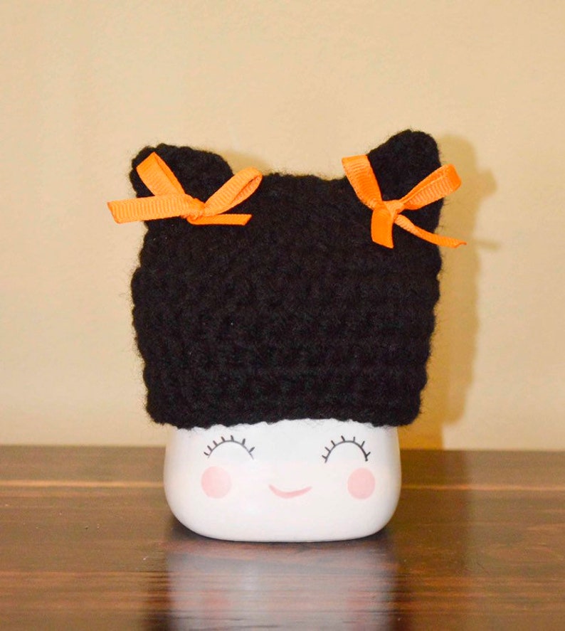 Set of Two Marshmallow Mug Hats Halloween Pumpkin and Cat Rae Etsy