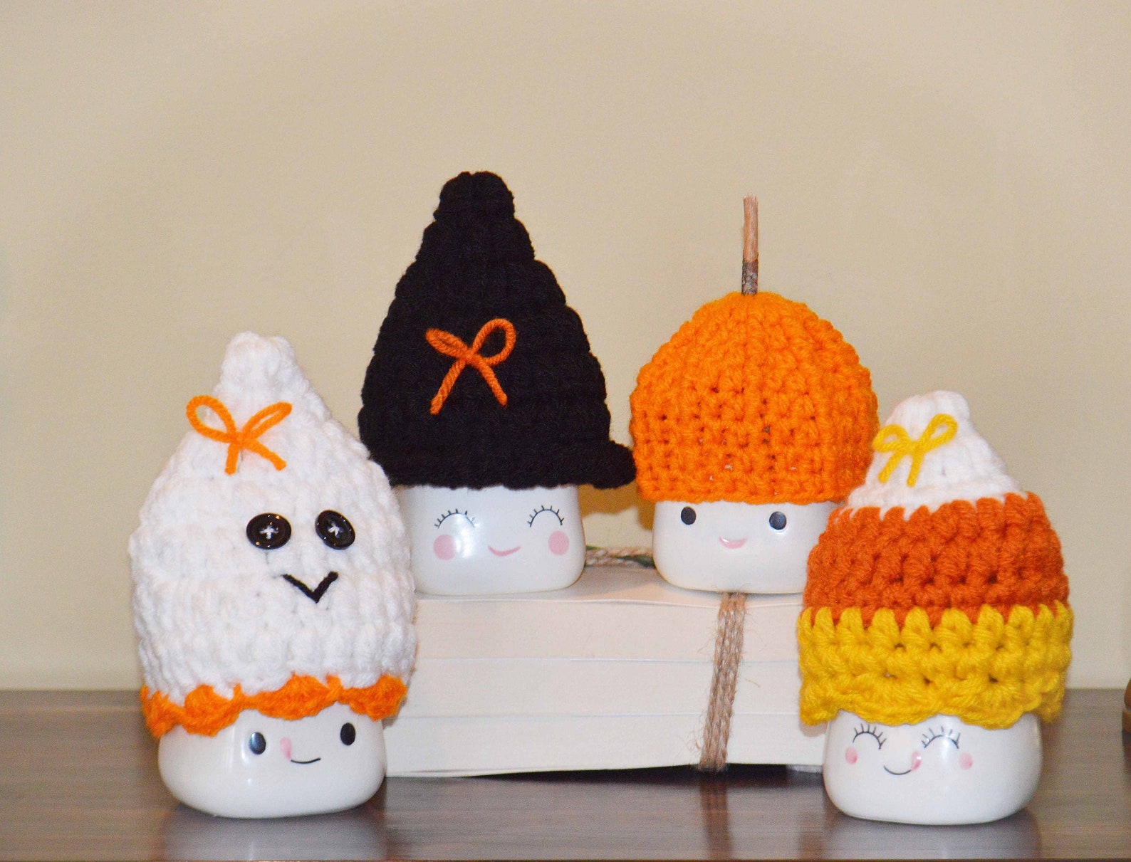 Marshmallow Mug Hats Set of Four Halloween Rae Dunn Mug Hats Etsy