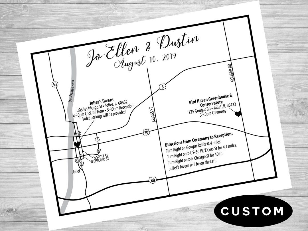 Wedding/event Directions Card Custom Printable Digital File - Etsy