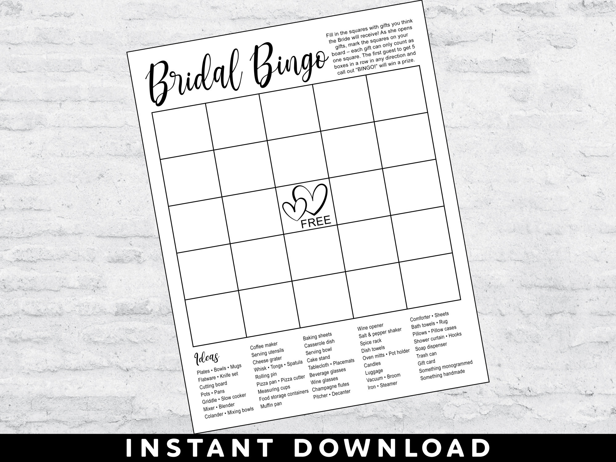bridal-shower-gift-bingo-game-instant-download-printable-digital-file-etsy for Free Printable Bridal Shower Bingo Bridal Shower Gift Bingo Game | Instant Download | Printable Digital File - Etsy for Free Printable Bridal Shower Bingo