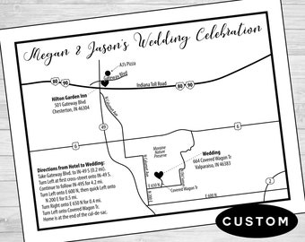 Wedding/Event Directions Card | Custom Printable Digital File