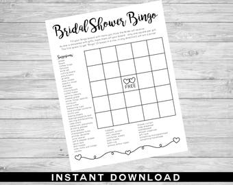 Bridal Shower Gift Bingo Game | Instant Download | Printable Digital File