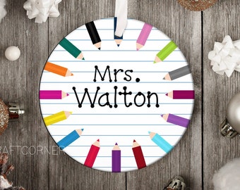 DIGITAL Sublimation Christmas Teacher Ornament PNG / Circle christmas ornament / Sublimation Ornament / Sublimation Teacher Ornament /