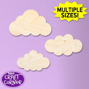 Set of 3 Cloud Wooden Cutouts / Cloud Cutouts / Cloud Shape / Cloud Nursery / Nursery Wall Art / Cloud / Cloud Nursery Decor / Cloud Wall