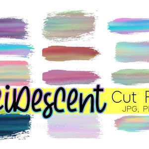 Arquivo digital de traço iridescente / Clipart de pinceladas / Clipart iridescente / Clipart de traços / Clipart de pincelada / Design de cartão de visita