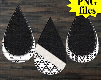 PNG Earring Designs / Glowforge Earrings / Glowforge Files / Sublimation Earrings / Sublimation Files / Mom Earrings / Teardrop Earrings /