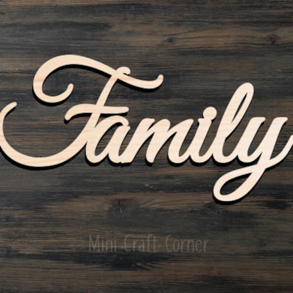 Family Wooden Cutout / Family Sign / Family Wall / Family decor / Front Room Decor / Rustic Wood Sign / Family Cutout / Wooden Family