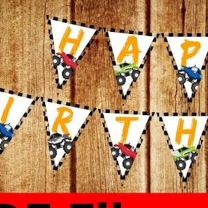 PDF* Monster Truck Birthday Banner. Monster Truck Birthday. Monster Trucks. Truck Party. Monster Truck Banner. Monster Truck Decor. Truck