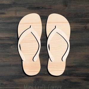 Flip Flops Wooden Cutout / Summer Sign / Summer Door Sign / Flip Flops Cutouts / Wooden Flip Flops / Flip Flop Shapes / Summer Cutout image 1