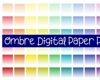 Ombre Digital Paper Pack / Digital Paper / Ombre Paper / Printable Paper / Ombre Design / Ombre Scrapbook Paper / Purple blue ombre /