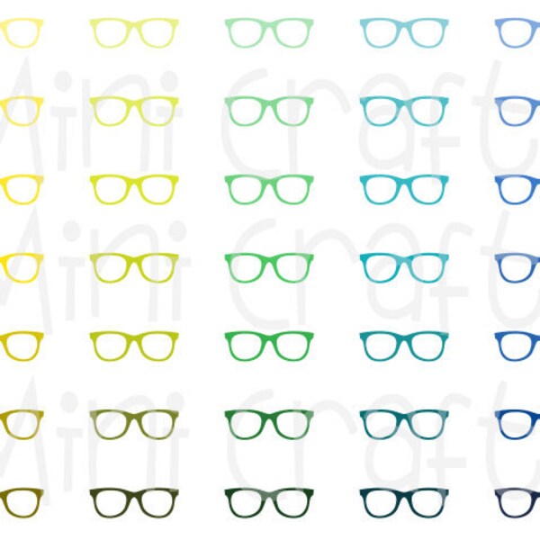 Digital EyeGlasses Clipart / Glasses Shape Clipart / Digital Planner / Glasses Clipart / Planner Stickers / Eye Glasses / Clipart Shapes