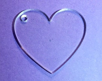 Acrylic Heart / Heart Acrylic Blanks / Acrylic Blanks / Earring Blanks / Keychain Blanks / Luggage Tags / Blank Acrylic Heart / Heart