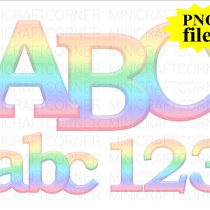 DIGITAL Rainbow Letters / Rainbow Letters PNG / Letters PNG / Sublimation Rainbow Letters Print / Pride / Pride Font / Rainbow Font /Clipart image 1