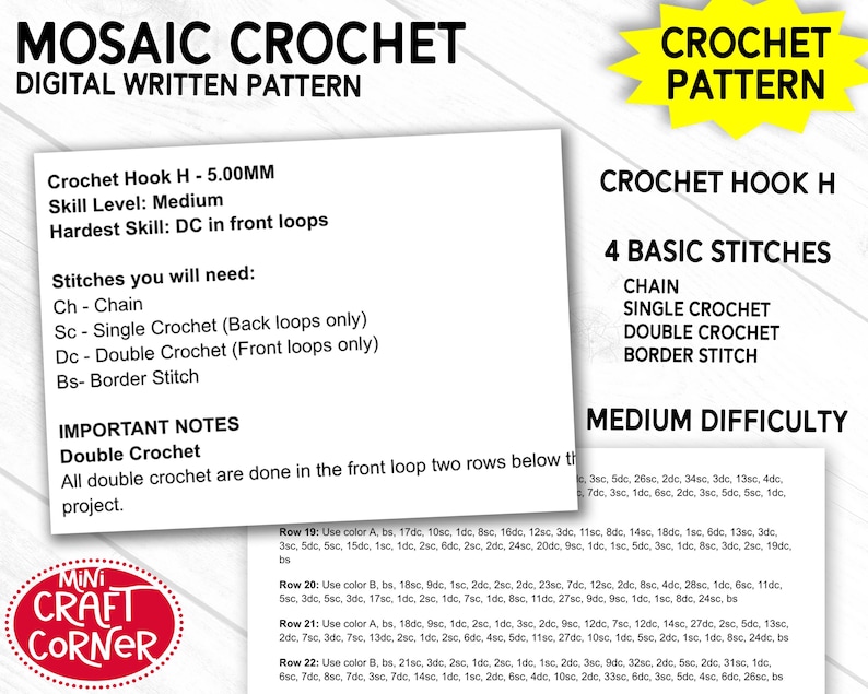 Crochet Code Rows Code I Can Do All Things Through Christ Mosaic Crochet Pattern PDF ...