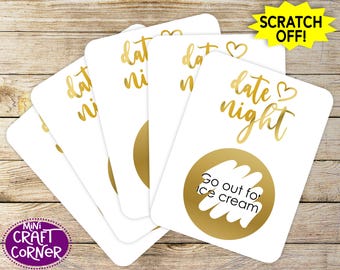 Scratch Off Date Night Cards | Couples Gift | Personalized Date Ideas | Date Night Jar Cards | Anniversary Gift | Date Night Ideas